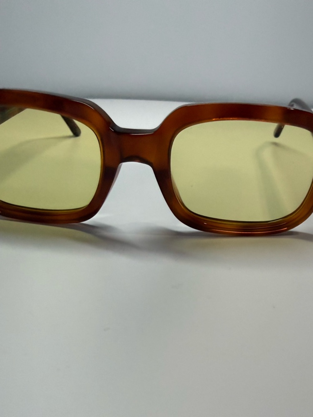 Lexxola Brown Acetate Sunglasses with Yellow Lenses,